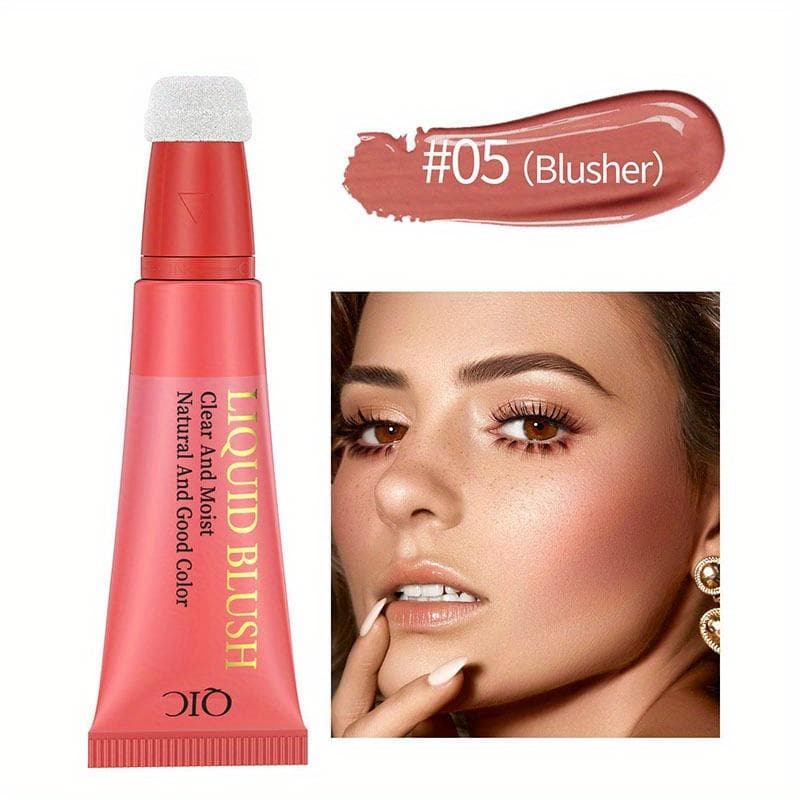Liquid Blush Cream Lip and Cheek Dual-use Sponge Head Moisturizing and Easy To Push Away Without Fading Blush Makeup 5