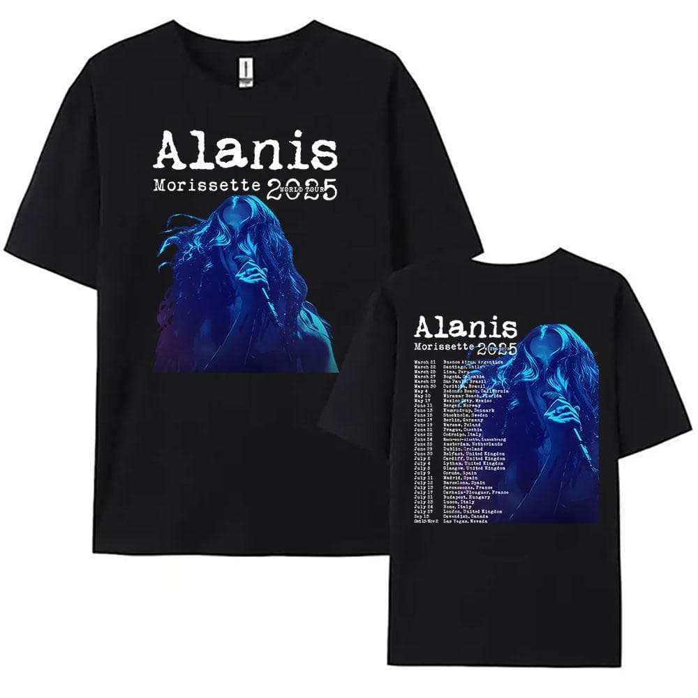 Alanis Morissette 2025 World Tour T-shirt Short Sleeve O-neck Women/Men Tshirts Streetwear Hip Hop Unisex Tees Cotton Tops M