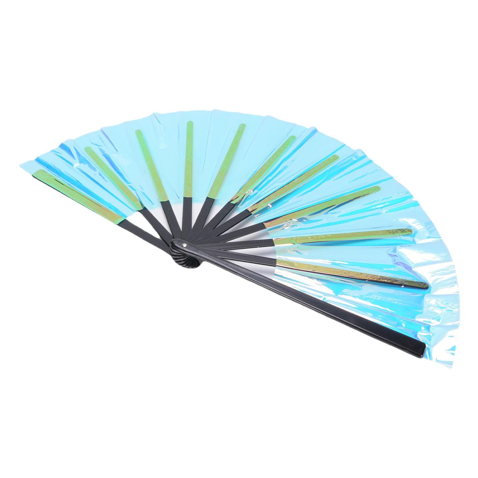 Large Folding Fan Colorful Rave Hand Fan Chinese Kung Fu Tai Chi Dance Performance Craft Wedding