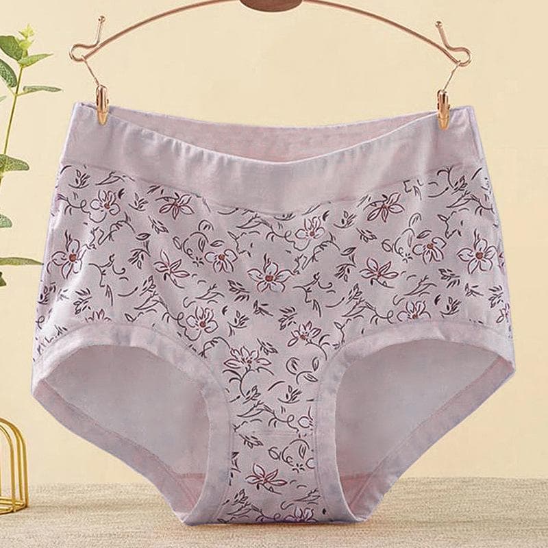 Mum Panties Cotton Middle-aged and Elderly High-waisted Plus Size Briefs Grandmother Elderly Panty XL
