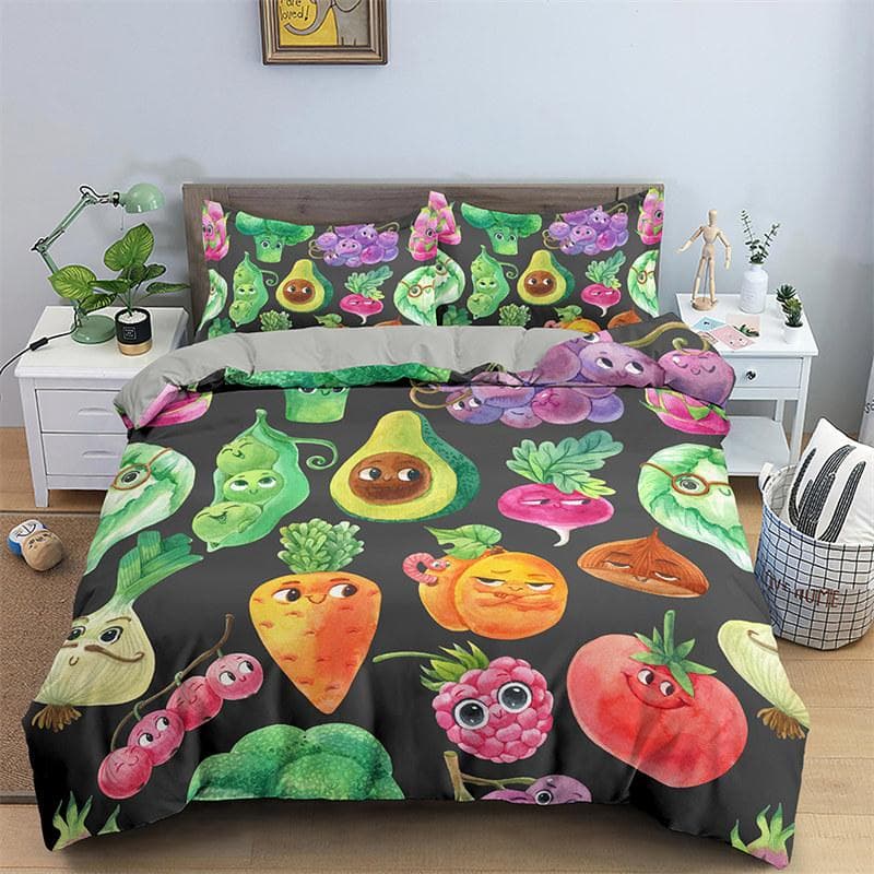 Hamburger Bedding Set Snack Pattern Duvet Cover Twin King For Boys Adults Decor Microfiber 3D Donut Quilt Cover With Pillowcases EU single(135x200cm)