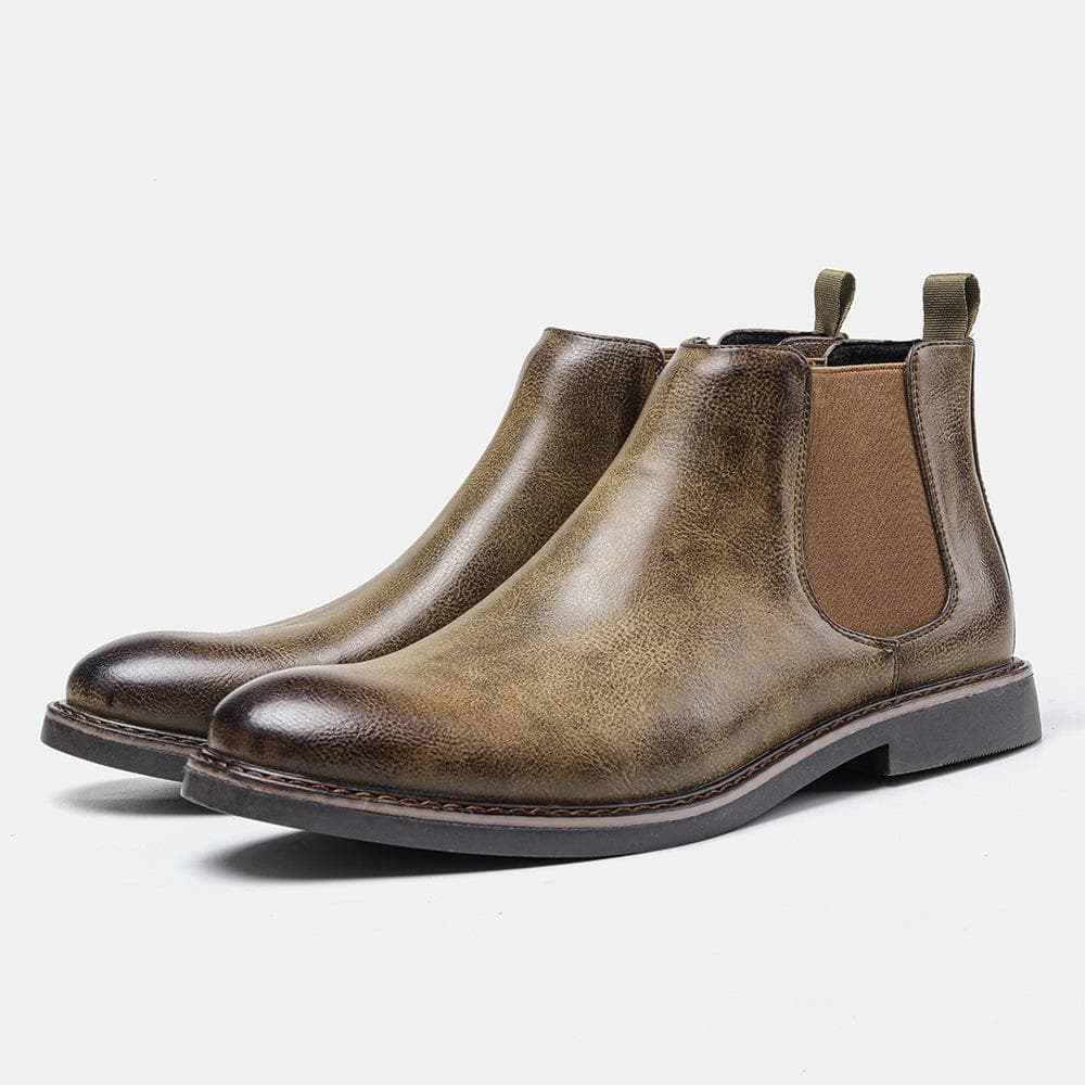 New Men's Chelsea Boots British Men's Shoes Color Retro Men's Large Size Short Boots 46