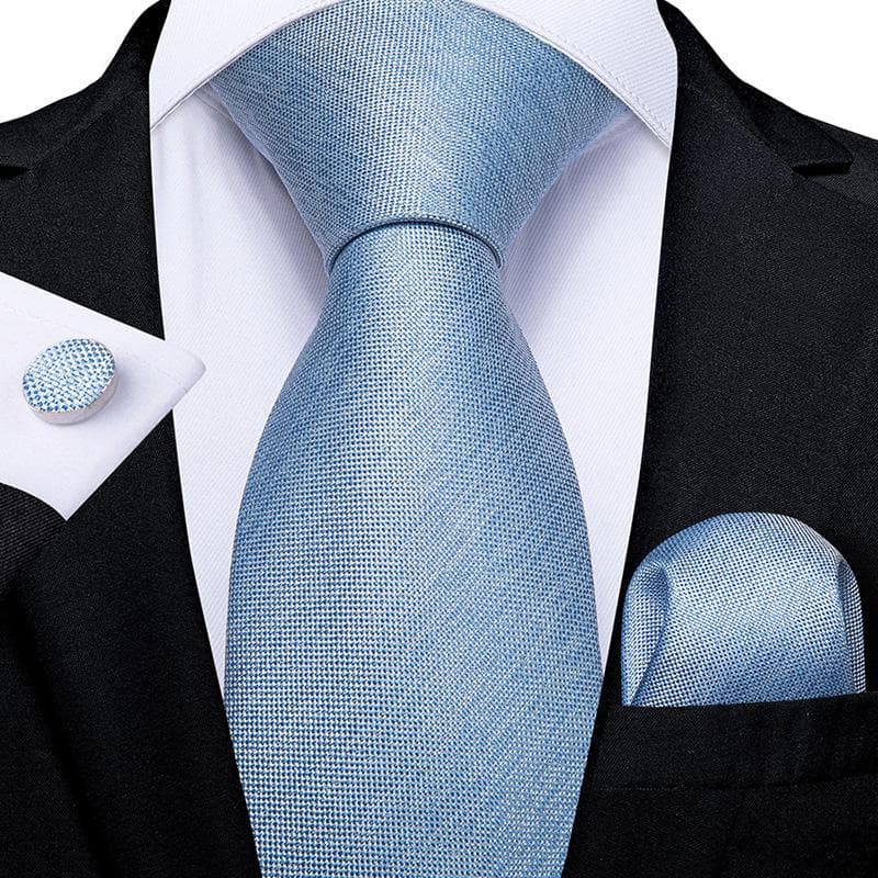 Luxury Mens Necktie Set Business Tie Silk Hanky Cufflinks Set N-7143