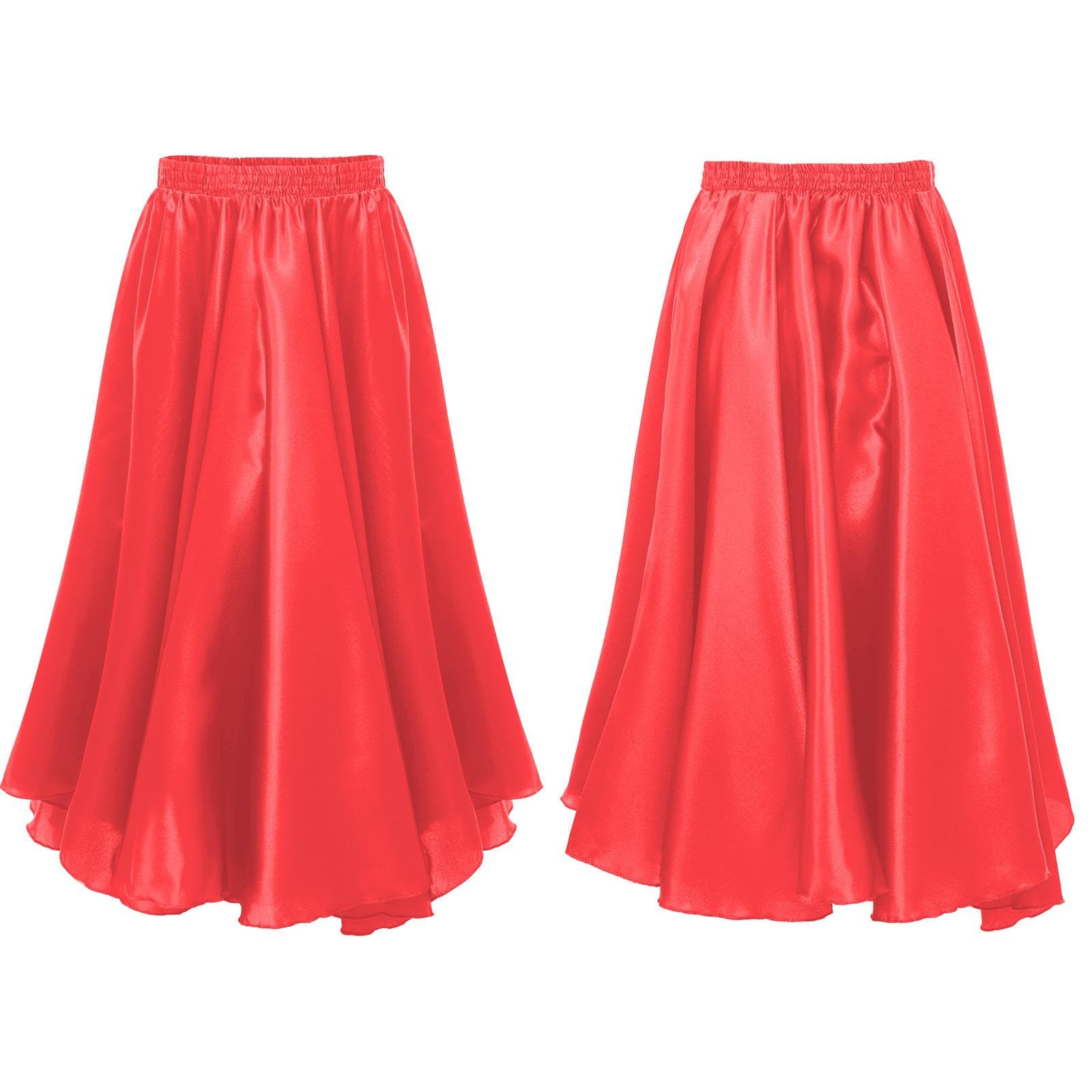 Kids Girl Long Full Circle Ballroom Dance Skirt Flamenco Cha Cha Latin Rumba Samba Maxi Skirt Dancewear 3-4 Years red