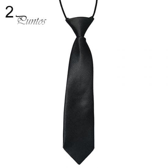 Cute School Boys Kids Children Baby Banquet Solid Colour Elastic Tie Necktie black
