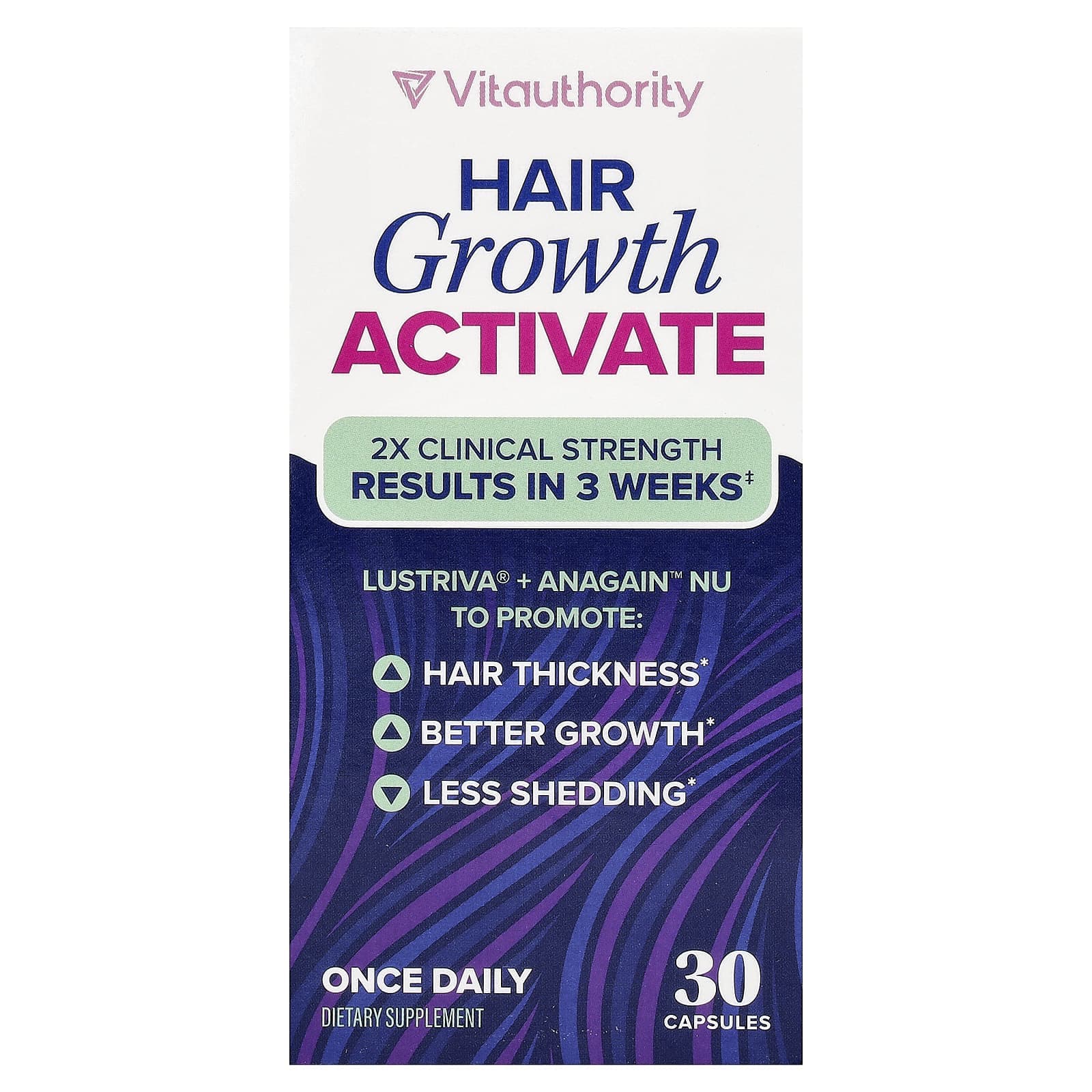 Vitauthority, Hair Growth Activated, 30 Capsules