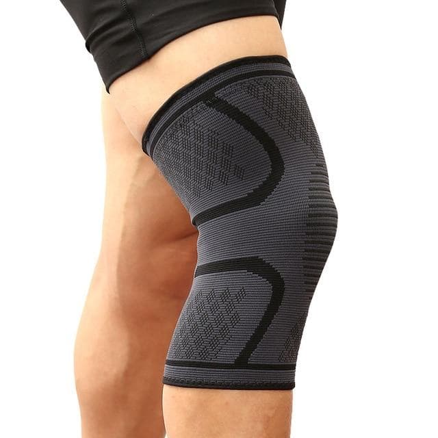 1PCS Fitness Running Cycling Knee Support Braces Elastic Nylon Sport Compression Knee Pad Sleeve for Basketball Volleyball L black