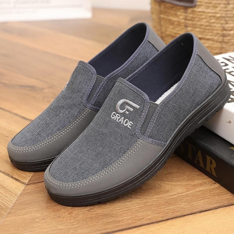 Cloth Shoes Men's Spring and Autumn Middle-aged and Elderly Soft Bottom Breathable Non-slip Walking Men's Shoes Dad Shoes Casual Shoes 45
