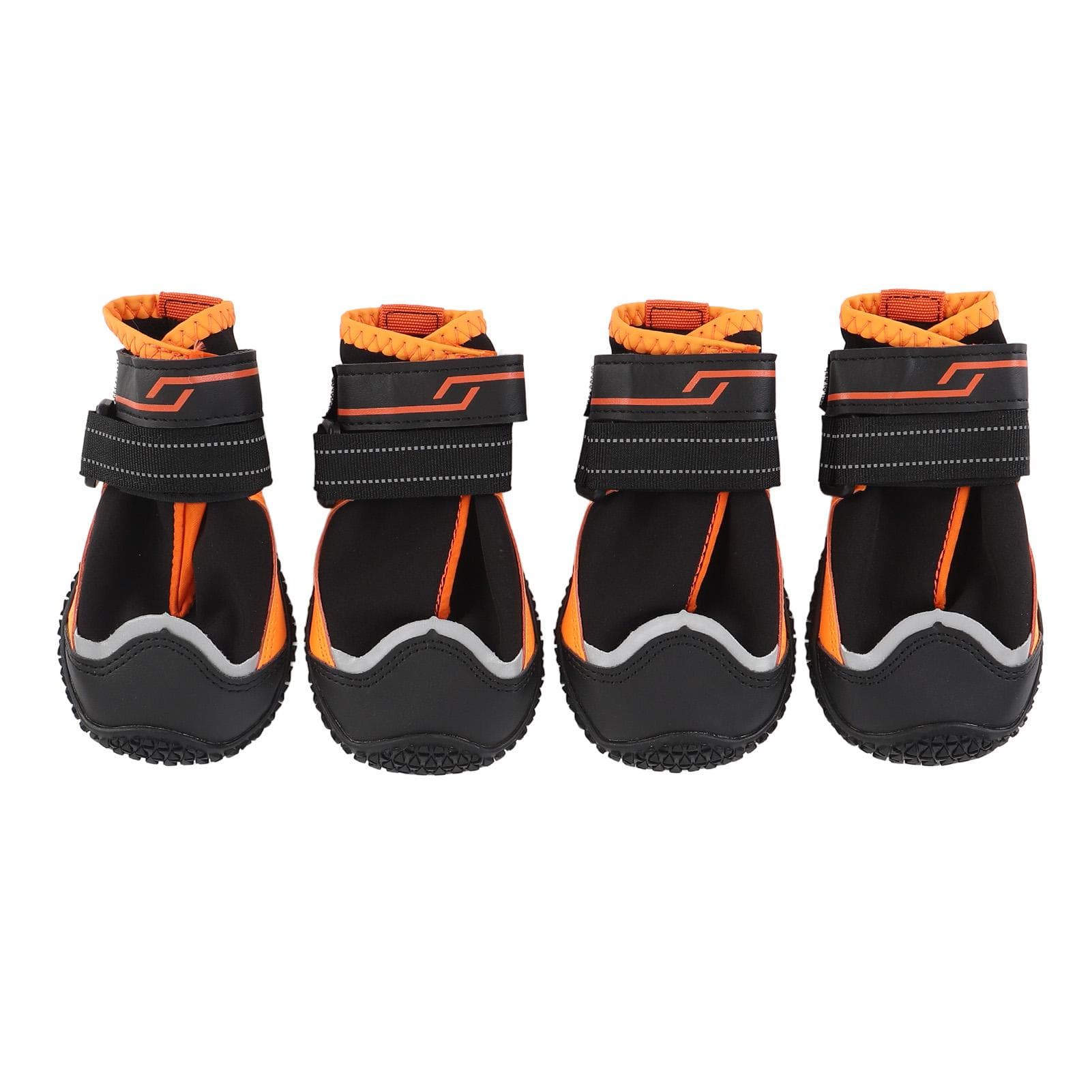 4 Pcs Water Resistant Dog Boots Anti Slip Adjustable Abrasion Proof Warm Winter Dog Shoes for Large Type 6