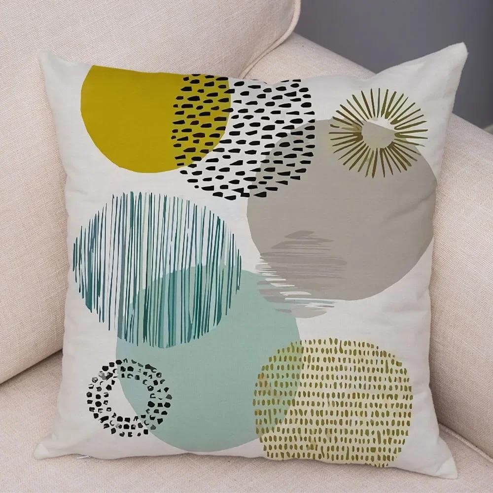 Abstract Art Cushion Cover Decorative Geometric Plant Tree Flower Pillowcase Sofa Home Car 55x55cm