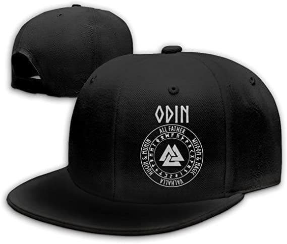Vikings Mjolnir and Rune Wheel Norse Mythology Symbol Baseball Dad Cap Hip Hop Cap Adjustable Classic Sports for Unisex Women Hat One Size