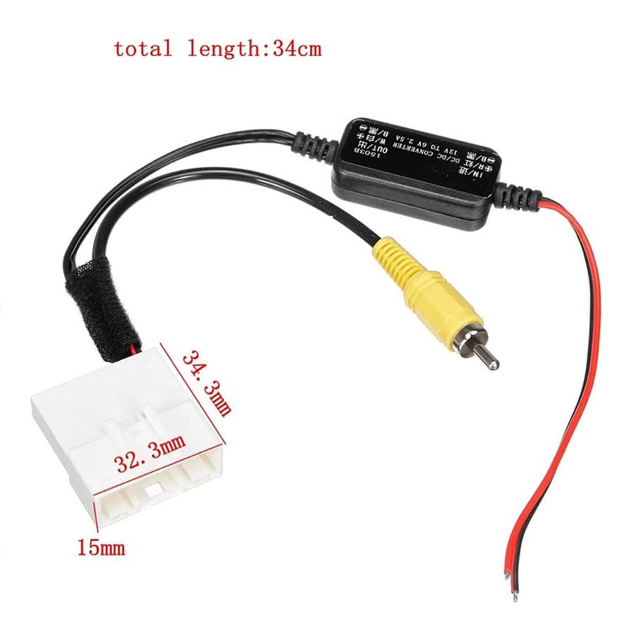 1x24 Pin 12V Car Reverse Camera Harness Cable Adapter Connector Wire For Toyota
