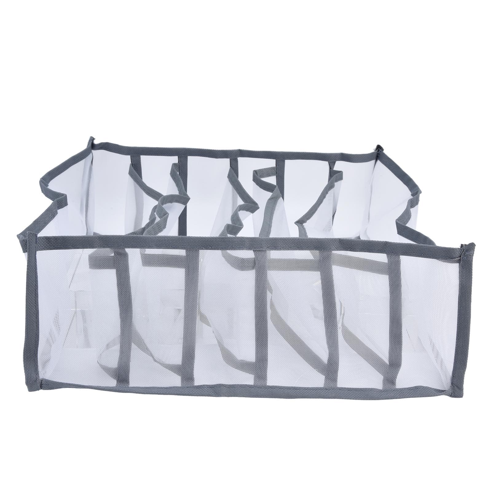 Underwear Organizer Mesh Foldable Breathable Multi Cells Socks Storage Box for Bras Panties6 Cells