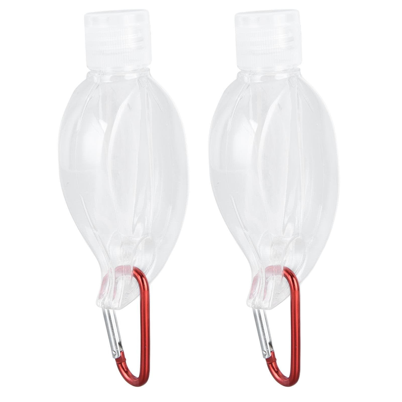 2Set 50ml Travel Bottle with Keychain Flip Cap Plastic Liquid Bottle Refillable Leakproof