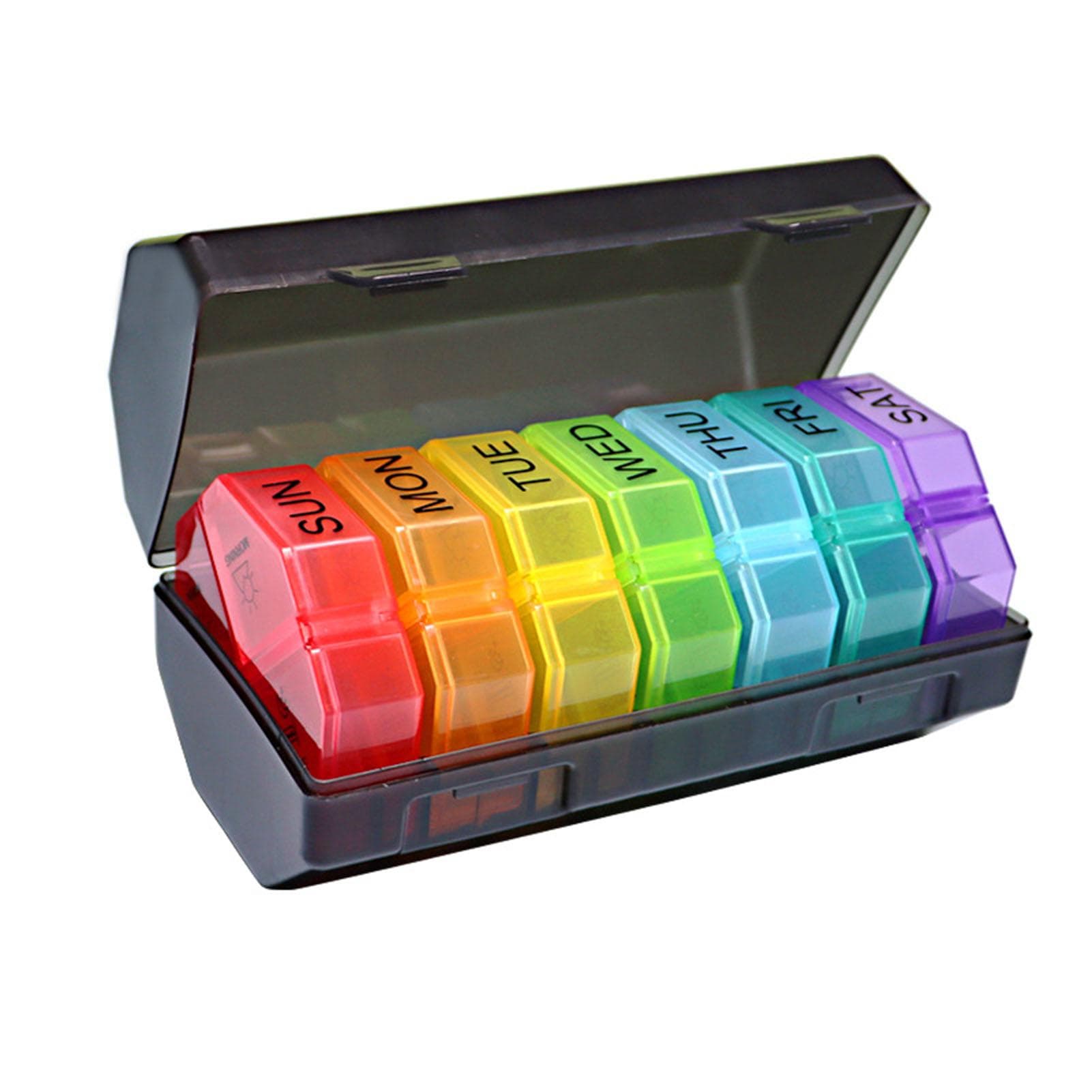 Medicine Container 28 Compartments Plastic Sealed Portable 7 Day Medicine Storage Box for Daily Use