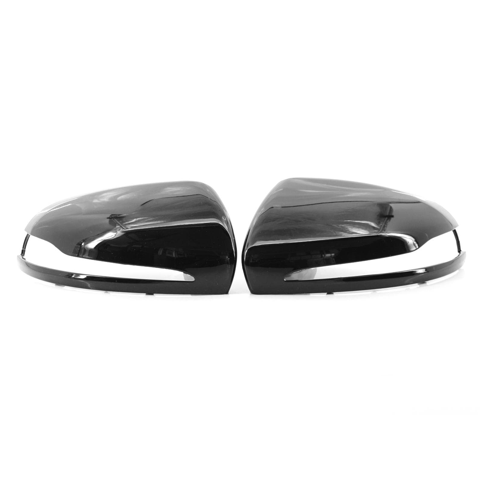 2pcs Side Mirror Cover Rearview Mirror Housing Replacement for Mercedes Benz W205 C205 V205 S205 black
