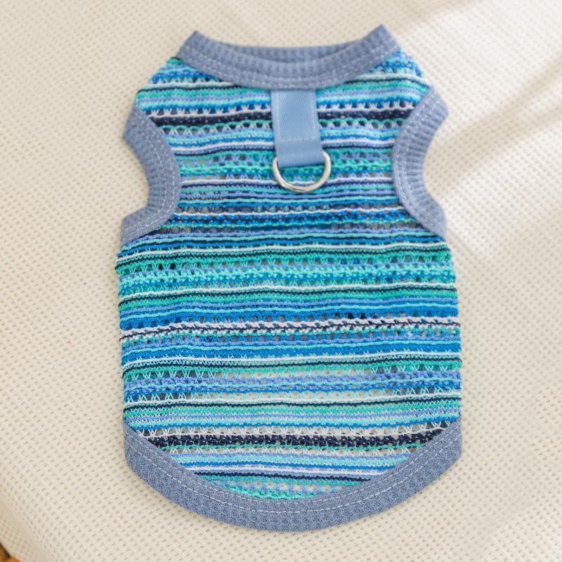 Spring and Summer Cat Hairless Cat Multi-color Woven Hollow Vest Dog Small and Medium Dog Teddy Bear Pet Clothes XXL