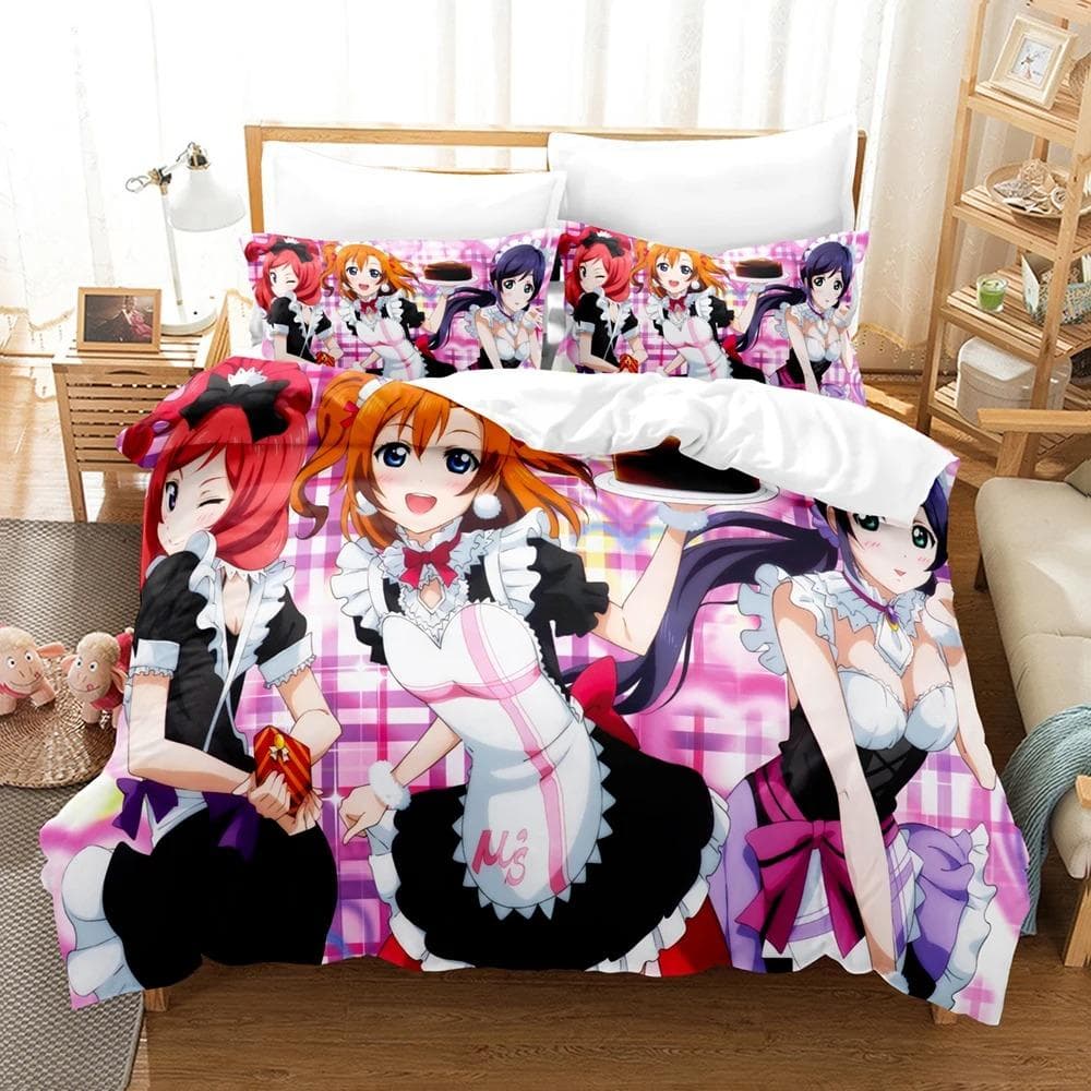 3D Cartoons LoveLive! School idol project Bedding Sets Duvet Cover Set With Pillowcase Twin Full Queen King Bedclothes Bed Linen 70x133cm 2pcs