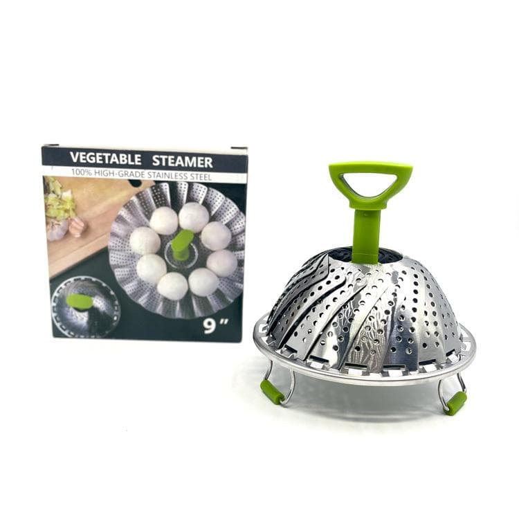 Cross-border new household stainless steel folding steaming rack spot wholesale lotus telescopic