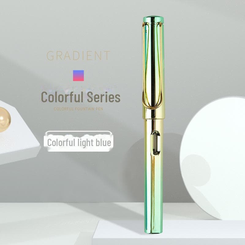 Colorful Student Fountain Pen with Replaceable Ink Capsule for Calligraphy and Correct Writing Posture 0.5mm with Converter