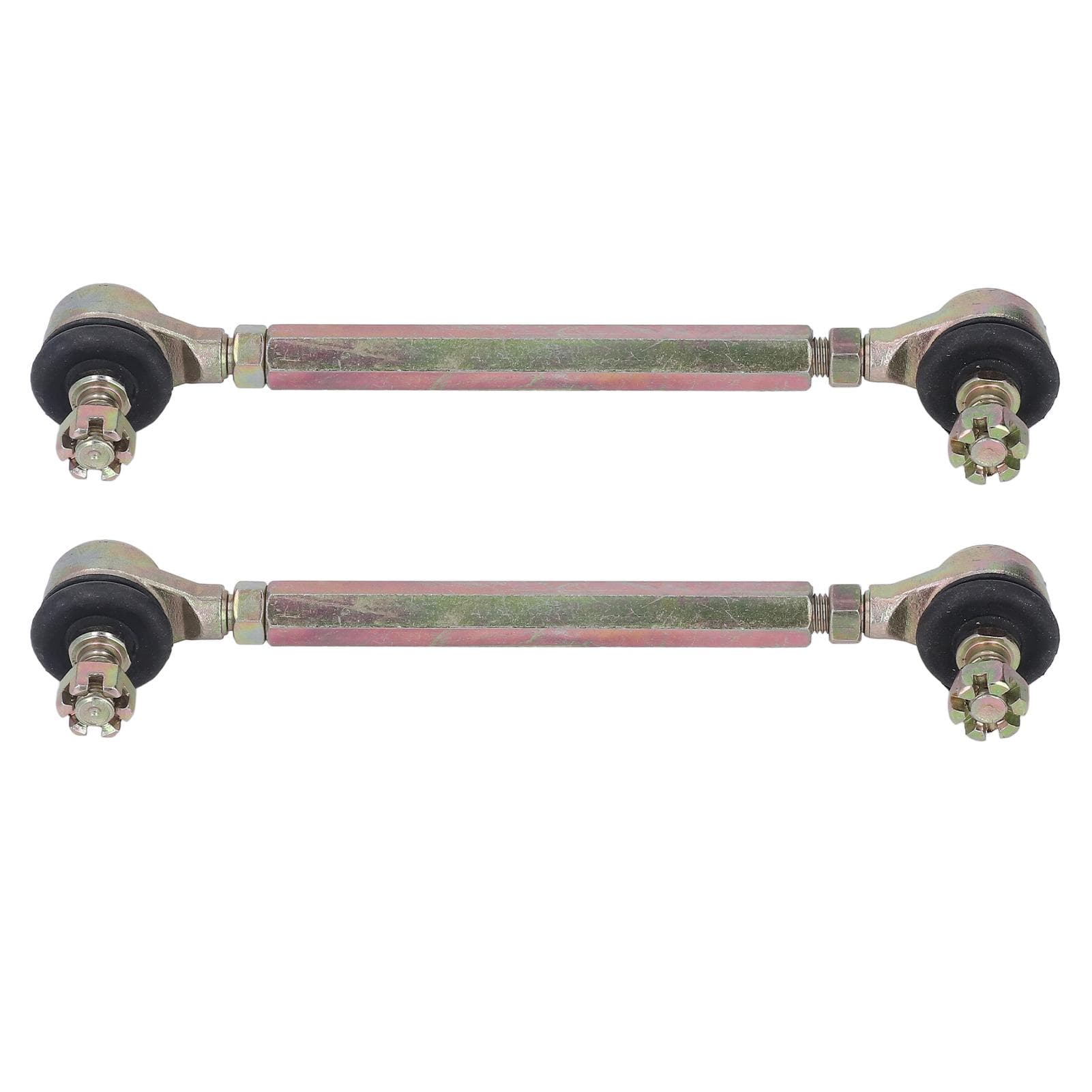 2 Pcs Tie Rod Ball Joint M10 10mm Thread Steel Alloy Sway Bar End Set for 50cc 70cc 90cc 110cc ATV