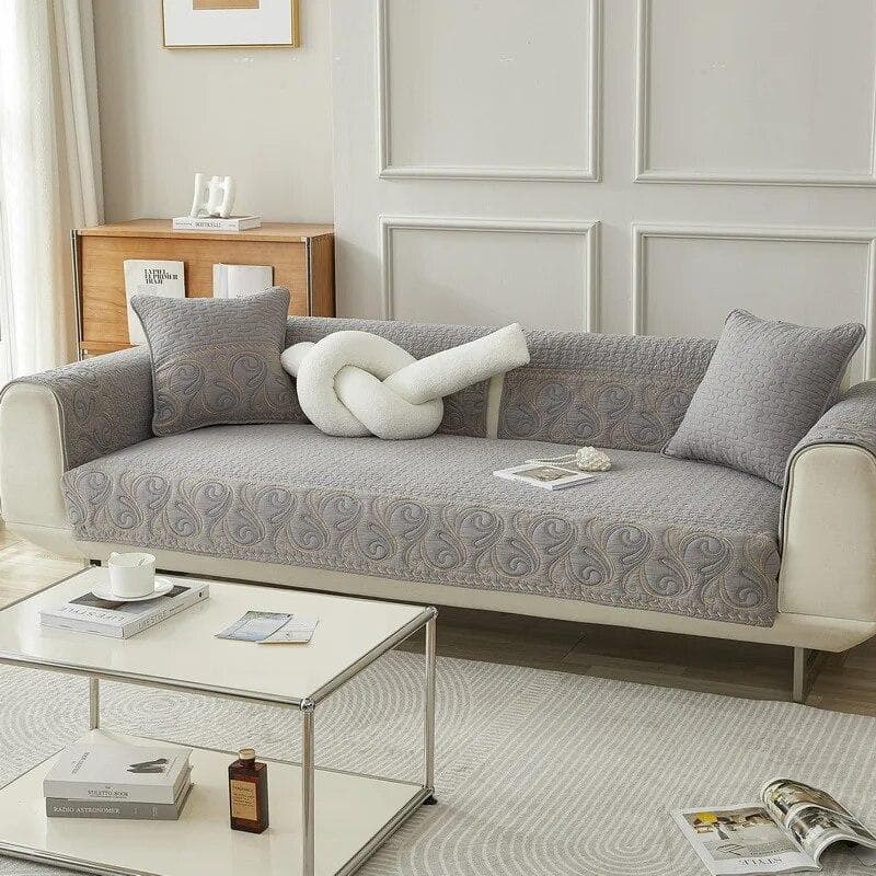 Cotton Embroidered Sofa Cushion Living Room Non-Slip Four Seasons Universal Sofa Cover All-Inclusive Sofa Cushions Back Towel A 70x70cm 1pc