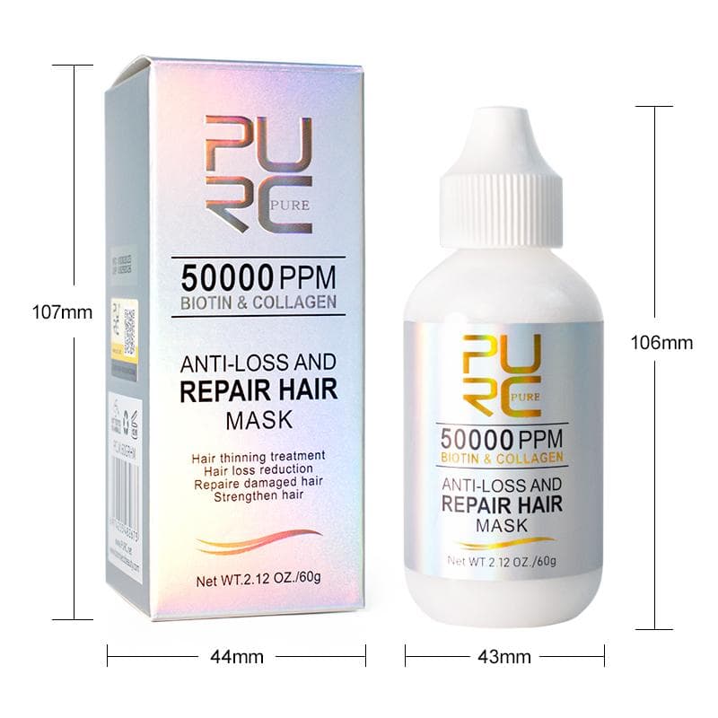 PURC Collagen Hair Mask Biotin Anti Hair Loss Straightening Cream Smoothing Keratin Repair Treatment Magic Hair Care Products white