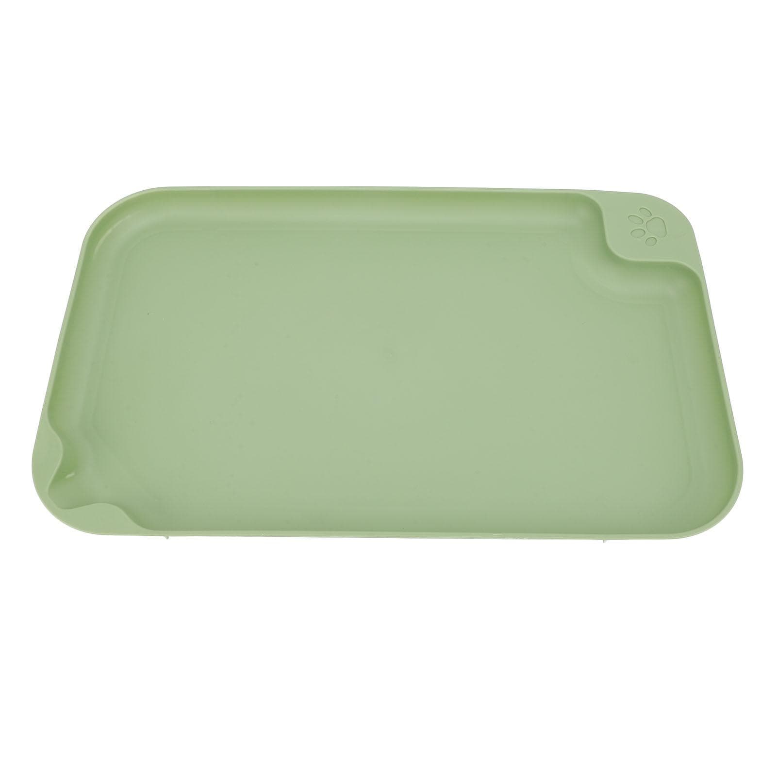 Cat Food Mat Raised Edges Pet Feeding Mat Prevent Overflow Dog Water Bowl Tray Anti Slip Base Pet green