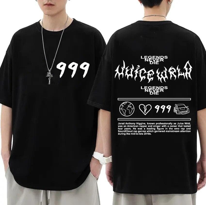 Rapper Juice Wrld 999 2023 Graphic T-Shirt Unisex WoUnisex Fashion Cotton Oversized T-shirts Hip Hop Vintage Gothic T Shirt Streetwear S