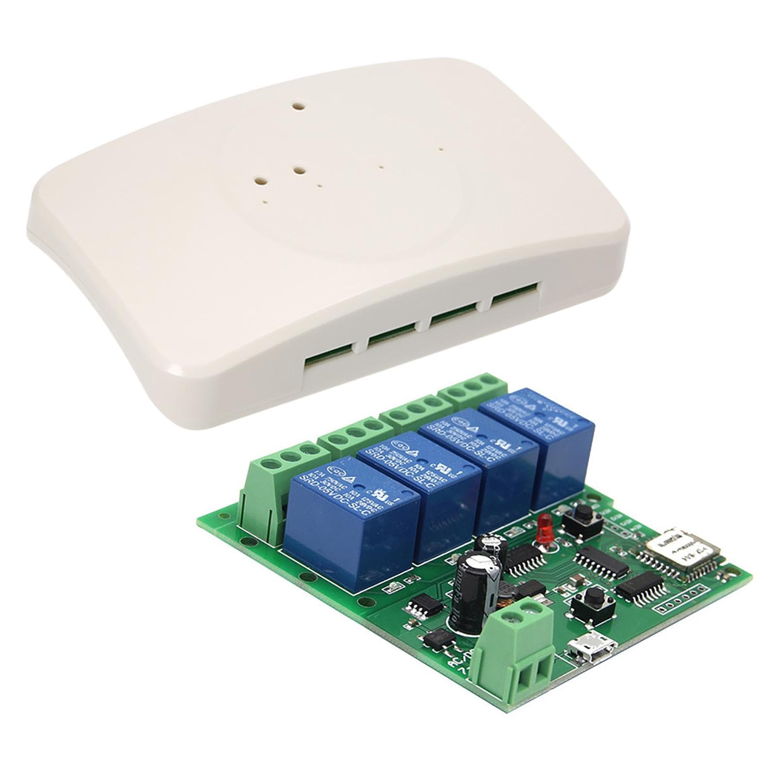 2PCS eWeLink Smart Remote Control Wireless Switch Universal Module 4ch DC 5V 12V 32V Wifi Switch 1PCS with shell white