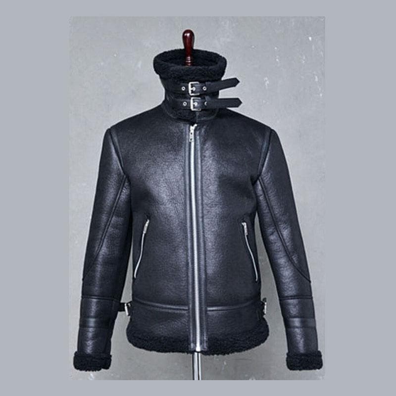 Thickened Two-color Imitation Cowhide Autumn and Winter Zipper Jacket Motorcycle Men's Leather Jacket 4XL black