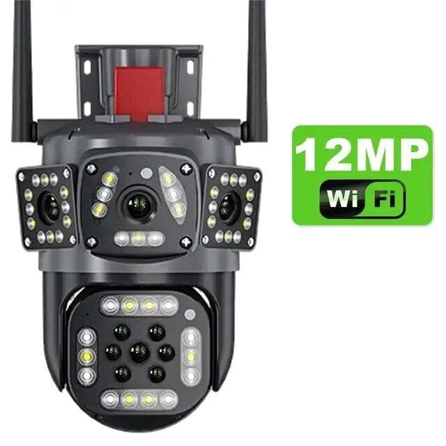 2024 New EU 12MP PTZ WiFi 6K Dual Lens Camera Wireless Three Screens Protection Motion Detection Outdoor IP CCTV Survalance Home Protection only Camera