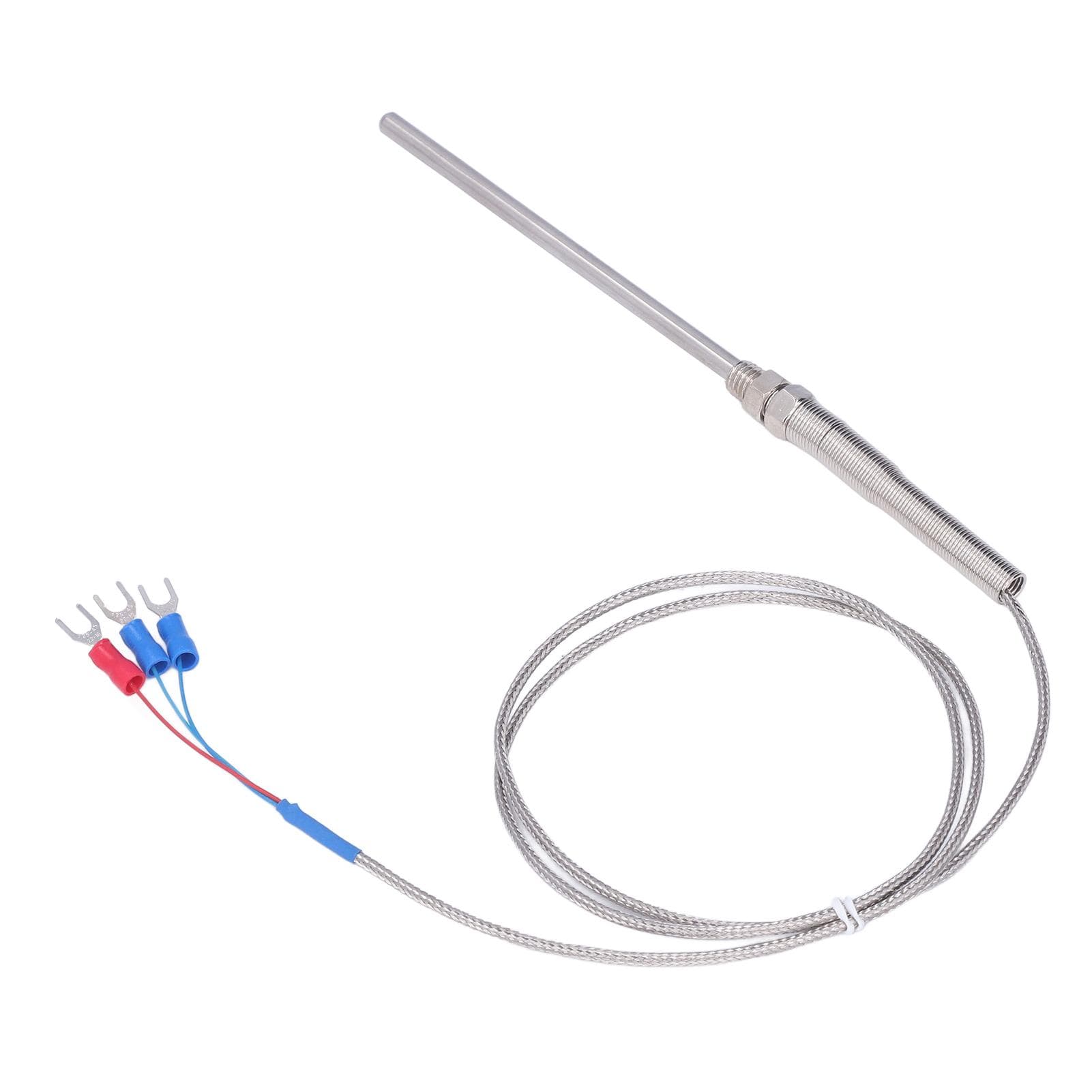 BERM 100mm Probe Thermocouple PT100 Temperature Sensor Probe 0?400 celsius 1 Meter Length
