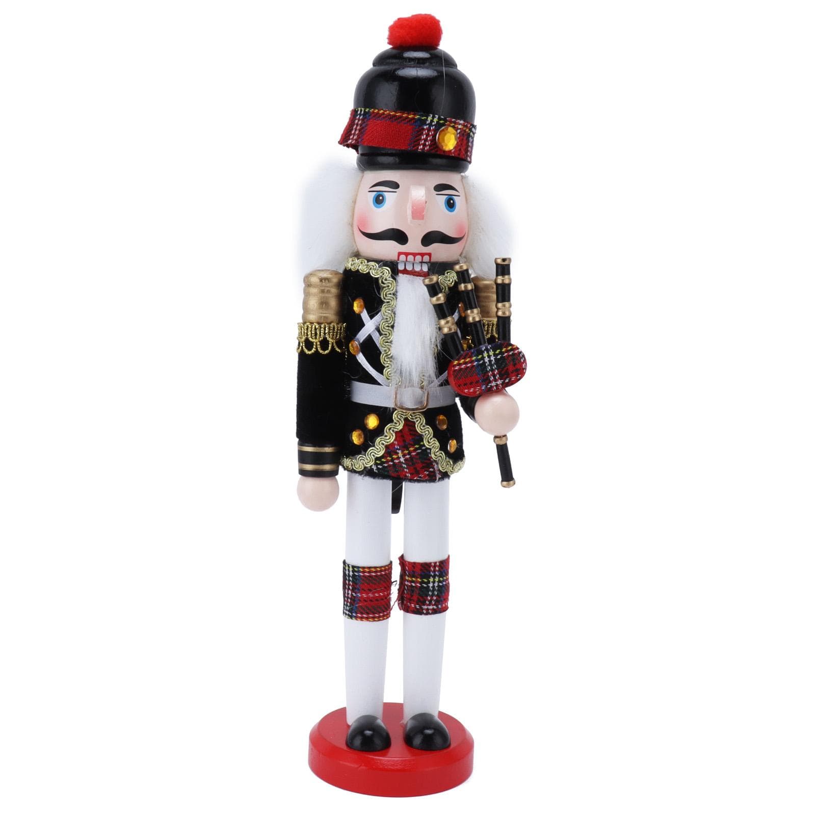Nutcracker Soldier Doll Puppet Wooden Handcraft Christmas Wine Cabinet Decoration Ornament1410A