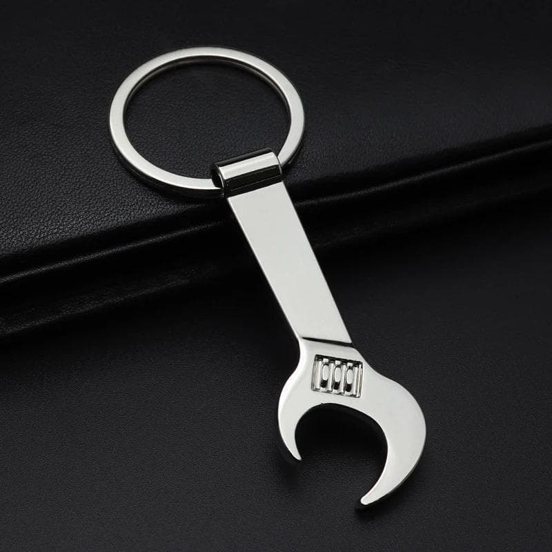 Creative Mini Wrench Shape Bottle Opener Multi-function Key Chain Personalized Beer Opener Portable Outdoor Opener silver