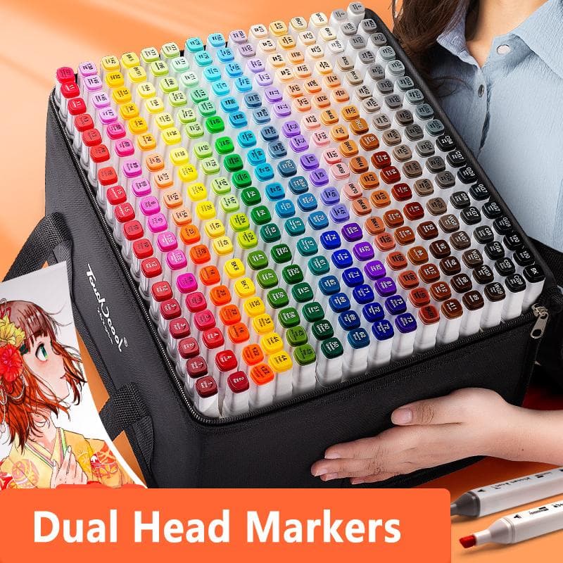 Markers Set 30/40/60/80 Color Markers Sketch Set For Manga Design Double Head Brush Pen For School Art Supplies Design Marker 30 Colors Set white