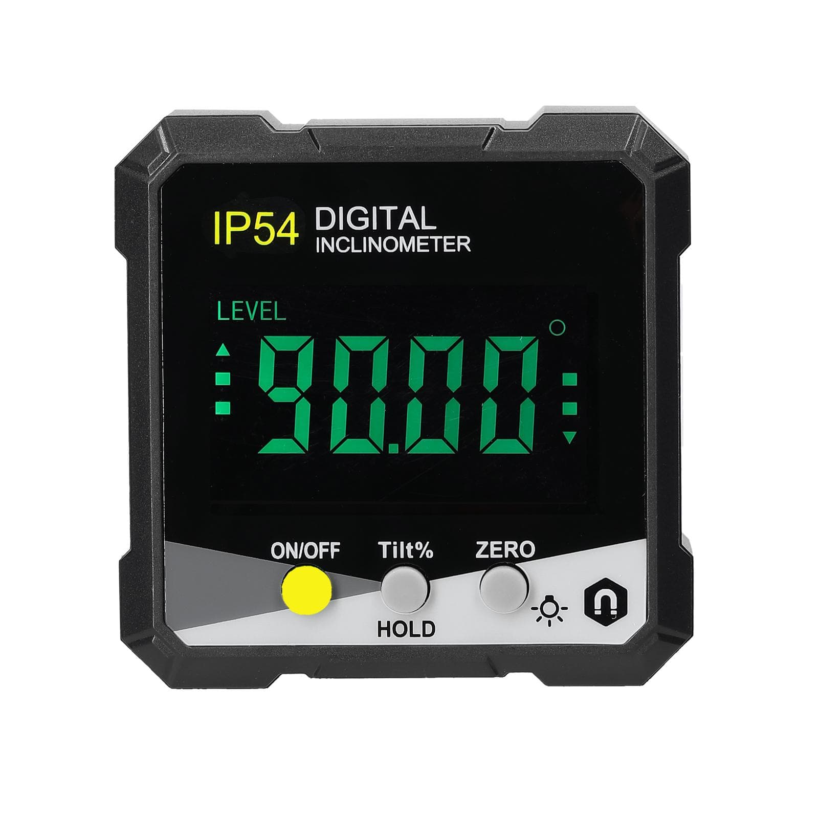 IP54 4*90 degrees Portable Digital Inclinometer LCD Backlight Digital Protractor Slope Meter Digital Angle yellow