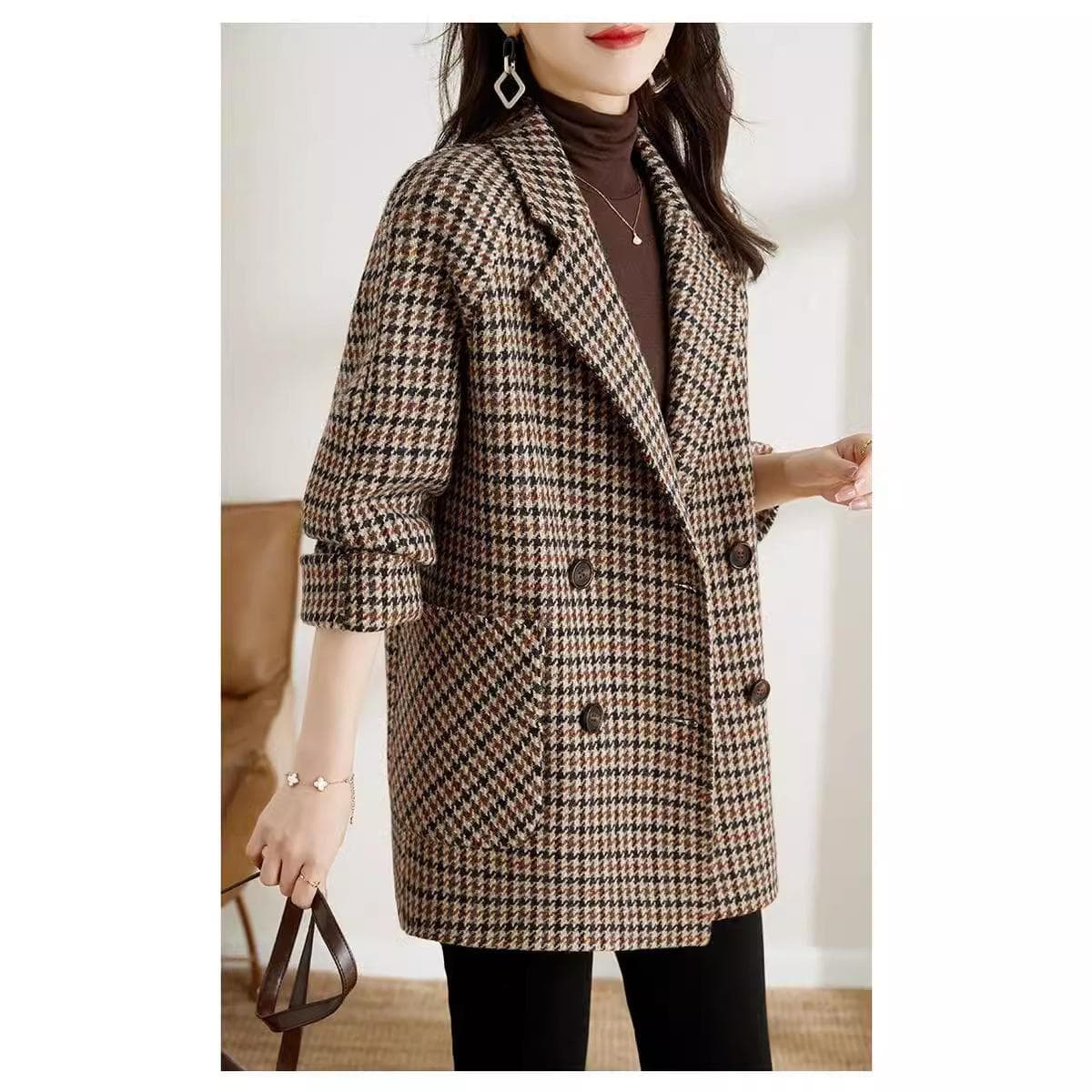 Women's new coat autumn and winter loose and thin casual coat women 3XL