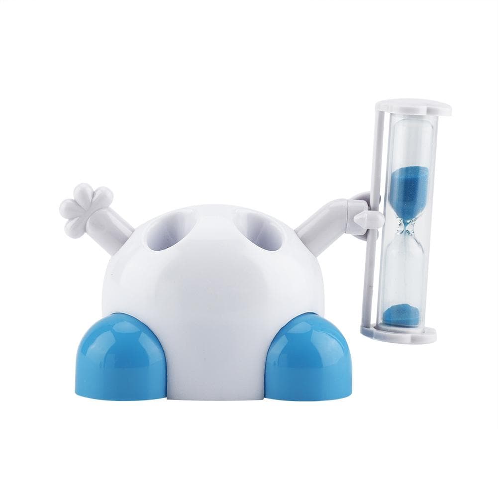 Toothbrush Holder Children Tooth Brushing Hourglass 3 Minutes Countdown Timer(Blue)