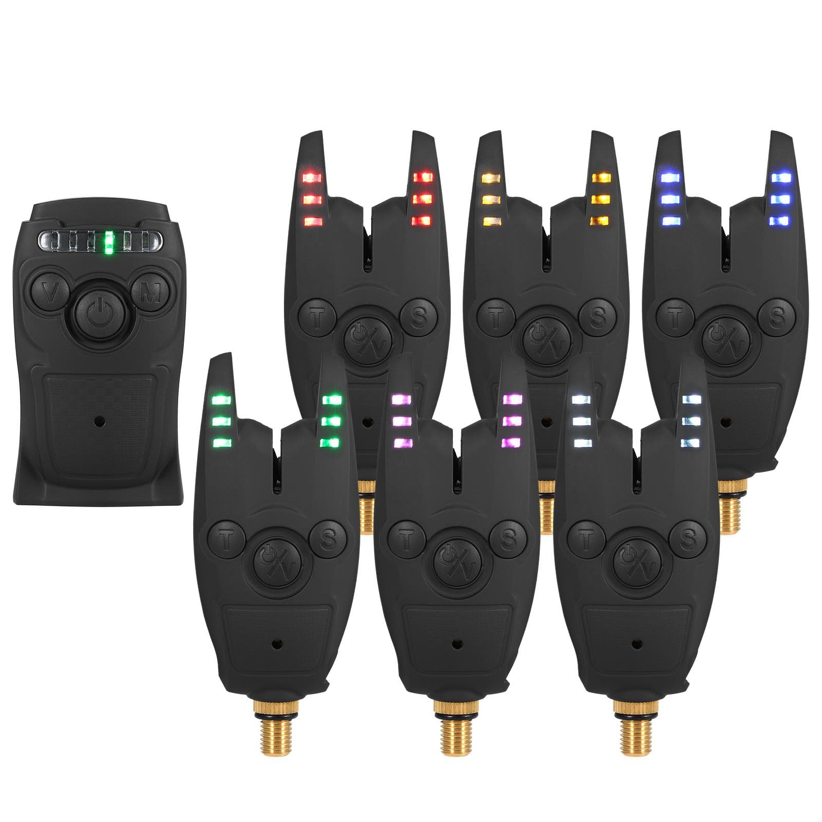Lixada Fishing Bait Alarm Set with Portable Case Fishing Bait Alert Set Luminous Fishing Bait JY-62-6