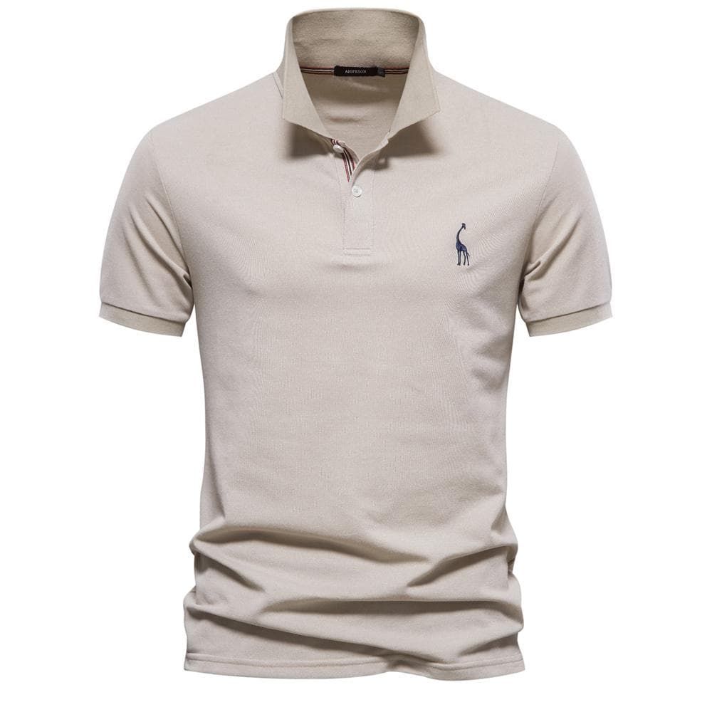 AIOPESON Brand Men's Original Polo Shirts Cotton Polo Shirts for Men Short Sleeve High Quantity Polo Men New Summer Clothing M 70-80kg khaki