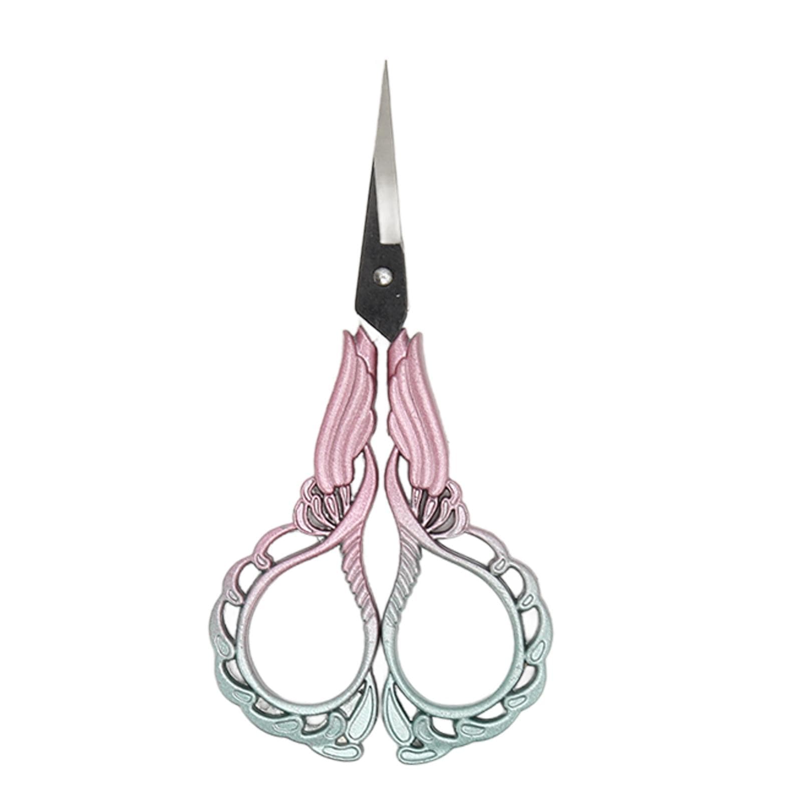Embroidery Scissors Sharp Stainless Steel Retro Small Sewing Scissors with Pointed Tip for powder blue