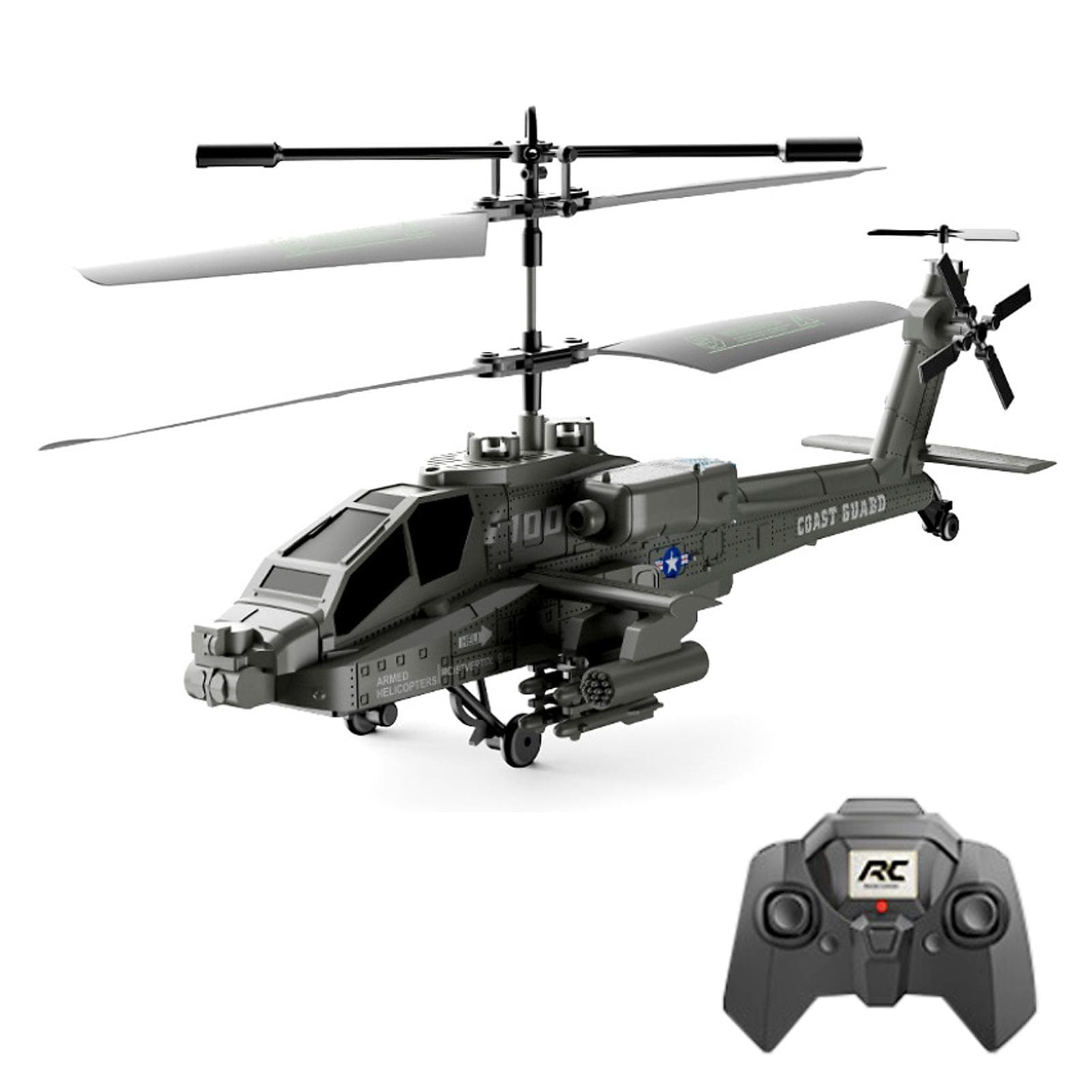 Remote Control Helicopter, 2.4G Mini Aircraft with 3.5 Channel, Altitude Hold, LED Lights, 2 1 green