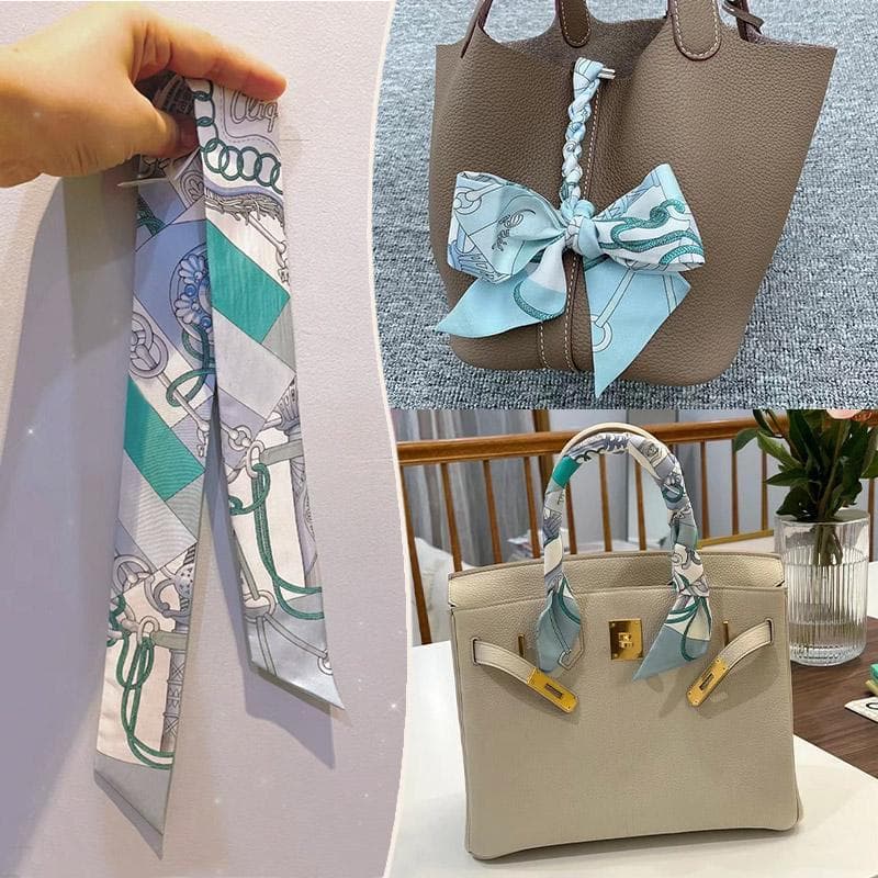 2024 Hot-Selling Imitation Silk Bag Handle Scarf Ribbon Hc30 silver