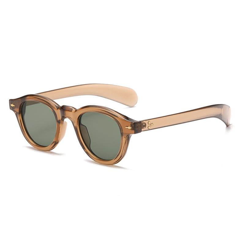 Fashion Oval Leopard Print Sun Glasses Vintage Concave Style Versatile Sunglasses for Men Women INS Trendy