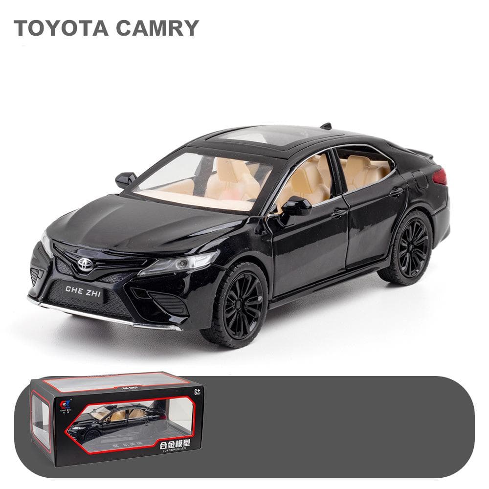 1/24 Scale Toyota Camry Diecast Car Model Toy, Pull Back Toy Vehicle with Sound and Light for Kids Toddler Boys Girls Gift Collection 1/24-20.5x9x6.2cm black