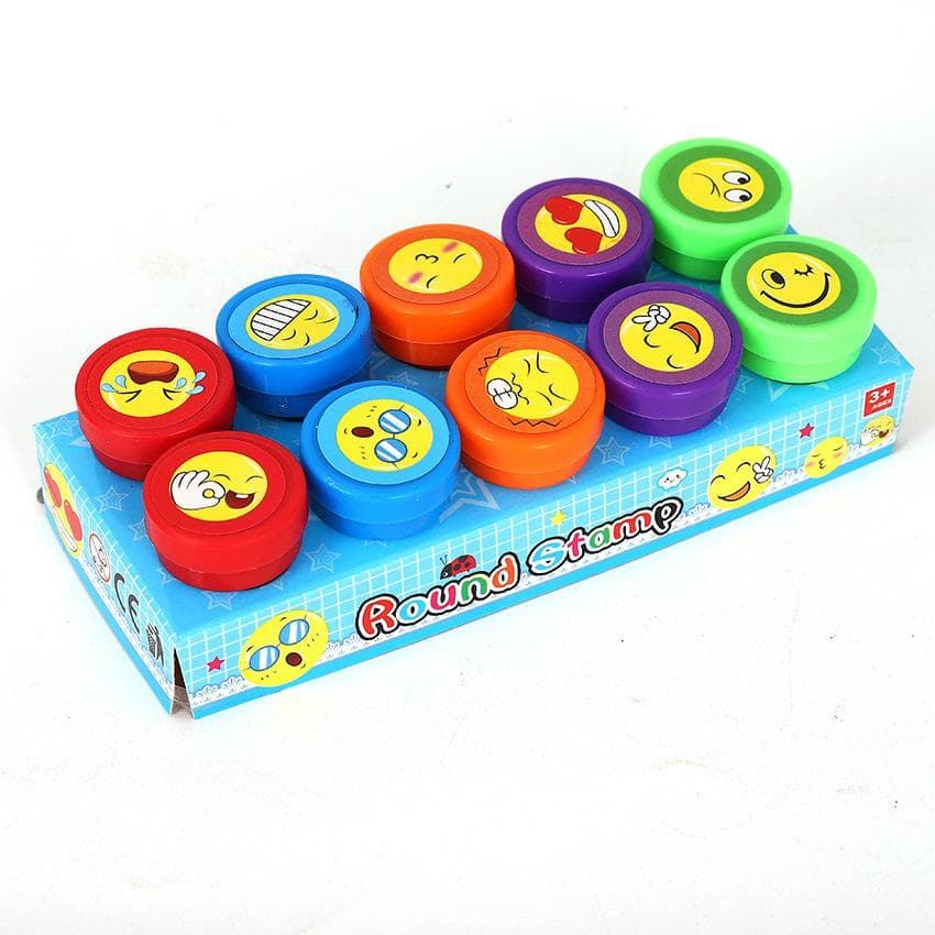 10pcs Assorted Stamps for Kids Self-ink Stamps Children Toy Stamps Smiley Face Seal Scrapbooking DIY Painting Photo Album Decor