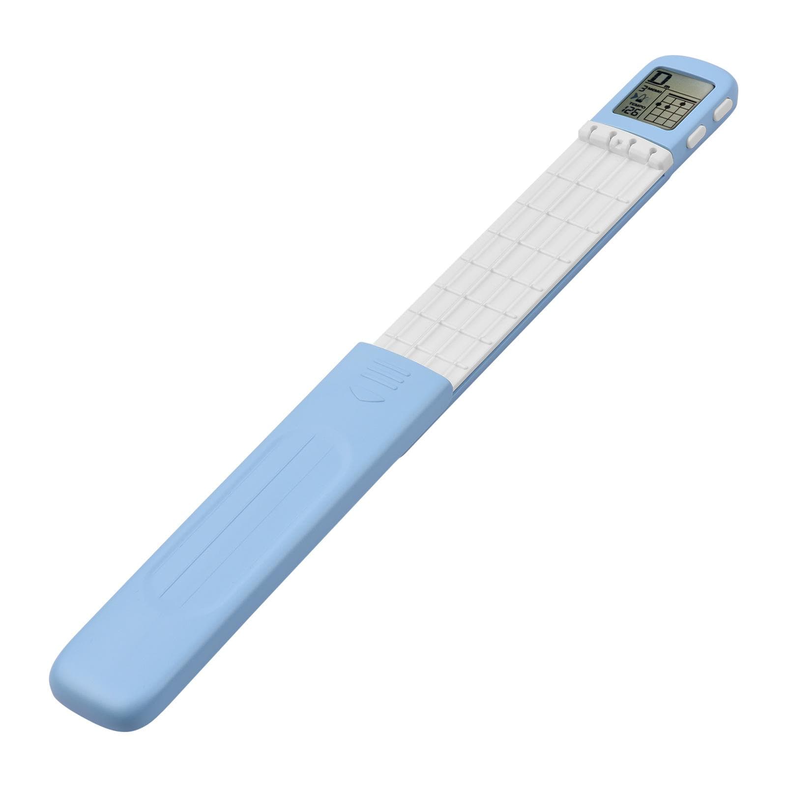 Portable Ukulele Chord Trainer Uke Fingering Practice Tool with 360° Rotatable Chords Chart Screen for Ukelele Beginners blue