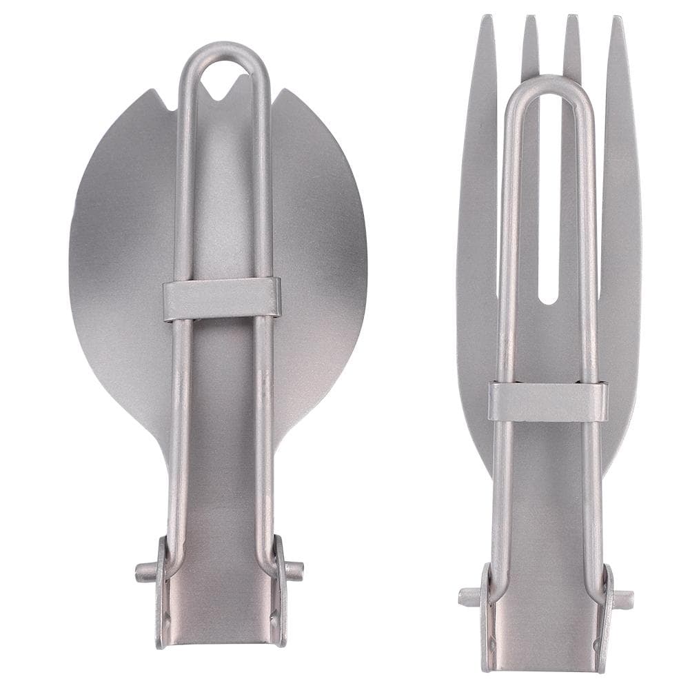 Portable Folding Titanium Spork Fork Outdoor Camping Cutlery Travel Tableware(Fork Spoon)