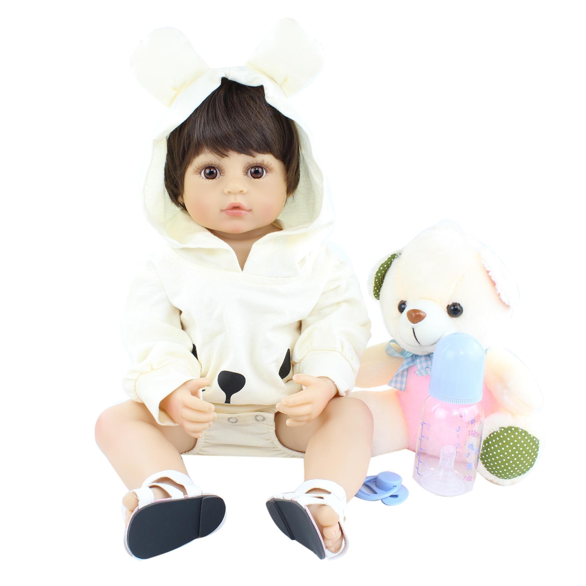 BZDOLL Lifelike 55cm Full Silicone Baby Doll Reborn for Girl and Boy Growth Gift 22inch Bebe Newborn Dolls Babies Bath Toy with Anti-static Comb Boy